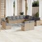 Preview: ARDEBO.de - 13-tlg. Garten-Sofagarnitur mit Kissen Beige Poly Rattan