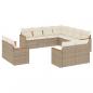 Preview: 11-tlg. Garten-Sofagarnitur mit Kissen Beige Poly Rattan