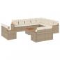 Preview: 13-tlg. Garten-Sofagarnitur mit Kissen Beige Poly Rattan