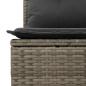 Preview: 13-tlg. Garten-Sofagarnitur mit Kissen Grau Poly Rattan