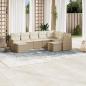 Preview: ARDEBO.de - 9-tlg. Garten-Sofagarnitur mit Kissen Beige Poly Rattan