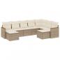 Preview: 9-tlg. Garten-Sofagarnitur mit Kissen Beige Poly Rattan