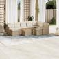 Preview: ARDEBO.de - 10-tlg. Garten-Sofagarnitur mit Kissen Beige Poly Rattan