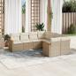 Preview: ARDEBO.de - 8-tlg. Garten-Sofagarnitur mit Kissen Beige Poly Rattan