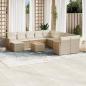 Preview: ARDEBO.de - 12-tlg. Garten-Sofagarnitur mit Kissen Beige Poly Rattan