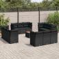 Preview: ARDEBO.de - 13-tlg. Garten-Sofagarnitur mit Kissen Schwarz Poly Rattan