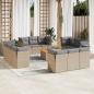 Preview: ARDEBO.de - 13-tlg. Garten-Sofagarnitur mit Kissen Beige Poly Rattan