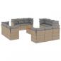 Preview: 13-tlg. Garten-Sofagarnitur mit Kissen Beige Poly Rattan