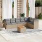 Preview: ARDEBO.de - 8-tlg. Garten-Sofagarnitur mit Kissen Beige Poly Rattan