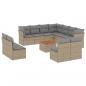 Preview: 12-tlg. Garten-Sofagarnitur mit Kissen Beige Poly Rattan