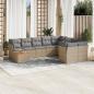 Preview: ARDEBO.de - 10-tlg. Garten-Sofagarnitur mit Kissen Beige Poly Rattan