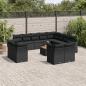 Preview: ARDEBO.de - 13-tlg. Garten-Sofagarnitur mit Kissen Schwarz Poly Rattan