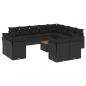 Preview: 13-tlg. Garten-Sofagarnitur mit Kissen Schwarz Poly Rattan