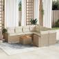 Preview: ARDEBO.de - 9-tlg. Garten-Sofagarnitur mit Kissen Beige Poly Rattan