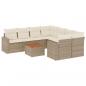 Preview: 9-tlg. Garten-Sofagarnitur mit Kissen Beige Poly Rattan