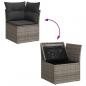 Preview: 5-tlg. Garten-Sofagarnitur mit Kissen Grau Poly Rattan