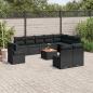 Preview: ARDEBO.de - 11-tlg. Garten-Sofagarnitur mit Kissen Schwarz Poly Rattan