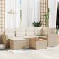 Preview: ARDEBO.de - 7-tlg. Garten-Sofagarnitur mit Kissen Beige Poly Rattan