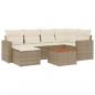 Preview: 7-tlg. Garten-Sofagarnitur mit Kissen Beige Poly Rattan