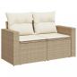 Preview: 7-tlg. Garten-Sofagarnitur mit Kissen Beige Poly Rattan