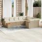 Preview: ARDEBO.de - 10-tlg. Garten-Sofagarnitur mit Kissen Beige Poly Rattan