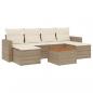 Preview: 7-tlg. Garten-Sofagarnitur mit Kissen Beige Poly Rattan