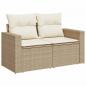 Preview: 7-tlg. Garten-Sofagarnitur mit Kissen Beige Poly Rattan