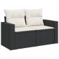 Preview: 14-tlg. Garten-Sofagarnitur mit Kissen Schwarz Poly Rattan