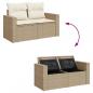 Preview: 12-tlg. Garten-Sofagarnitur mit Kissen Beige Poly Rattan