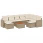 Preview: 10-tlg. Garten-Sofagarnitur mit Kissen Beige Poly Rattan