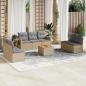 Preview: ARDEBO.de - 8-tlg. Garten-Sofagarnitur mit Kissen Beige Poly Rattan