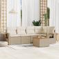 Preview: ARDEBO.de - 6-tlg. Garten-Sofagarnitur mit Kissen Beige Poly Rattan