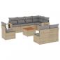 Preview: 9-tlg. Garten-Sofagarnitur mit Kissen Beige Poly Rattan