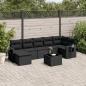 Preview: ARDEBO.de - 8-tlg. Garten-Sofagarnitur mit Kissen Schwarz Poly Rattan