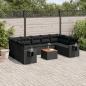 Preview: ARDEBO.de - 10-tlg. Garten-Sofagarnitur mit Kissen Schwarz Poly Rattan