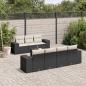 Preview: ARDEBO.de - 8-tlg. Garten-Sofagarnitur mit Kissen Schwarz Poly Rattan