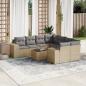 Preview: ARDEBO.de - 9-tlg. Garten-Sofagarnitur mit Kissen Beige Poly Rattan