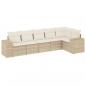 Preview: 6-tlg. Garten-Sofagarnitur mit Kissen Beige Poly Rattan