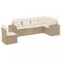 Preview: 6-tlg. Garten-Sofagarnitur mit Kissen Beige Poly Rattan