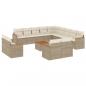 Preview: 14-tlg. Garten-Sofagarnitur mit Kissen Beige Poly Rattan