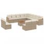 Preview: 14-tlg. Garten-Sofagarnitur mit Kissen Beige Poly Rattan