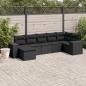 Preview: ARDEBO.de - 7-tlg. Garten-Sofagarnitur mit Kissen Schwarz Poly Rattan