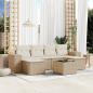 Preview: ARDEBO.de - 7-tlg. Garten-Sofagarnitur mit Kissen Beige Poly Rattan