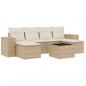 Preview: 7-tlg. Garten-Sofagarnitur mit Kissen Beige Poly Rattan