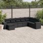 Preview: ARDEBO.de - 8-tlg. Garten-Sofagarnitur mit Kissen Schwarz Poly Rattan