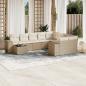 Preview: ARDEBO.de - 10-tlg. Garten-Sofagarnitur mit Kissen Beige Poly Rattan