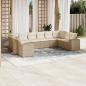 Preview: ARDEBO.de - 10-tlg. Garten-Sofagarnitur mit Kissen Beige Poly Rattan