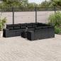 Preview: ARDEBO.de - 11-tlg. Garten-Sofagarnitur mit Kissen Schwarz Poly Rattan