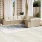 Preview: ARDEBO.de - 10-tlg. Garten-Sofagarnitur mit Kissen Beige Poly Rattan