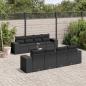 Preview: ARDEBO.de - 9-tlg. Garten-Sofagarnitur mit Kissen Schwarz Poly Rattan